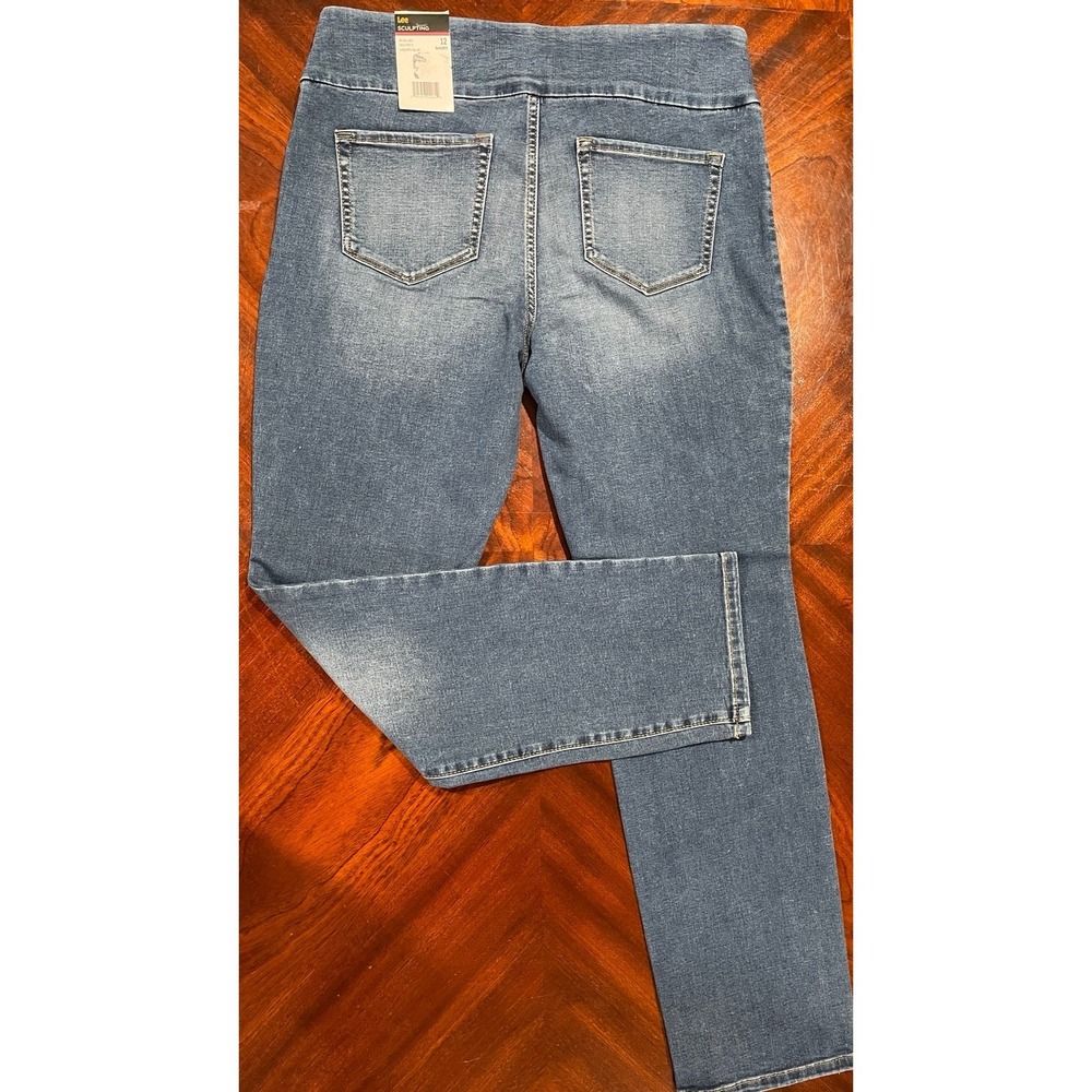 Lee Sculpting Slim Leg Jeans Women Size 12 Short Mid Rise Stretch Denim NWT - Picture 8 of 12